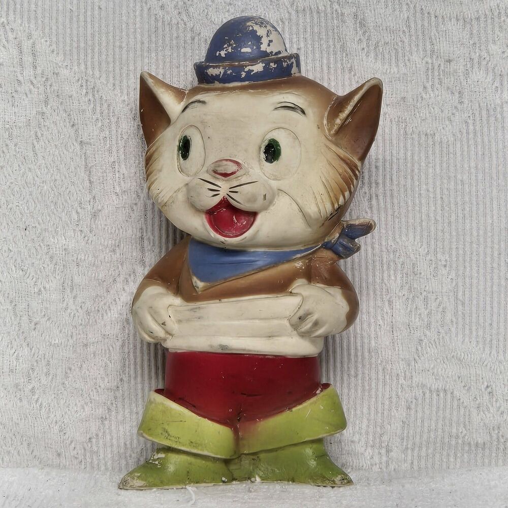 Vintage Hirsch Plastics NYC Squeezy Cat Toy Still Squeaks Small Damage On Bottom